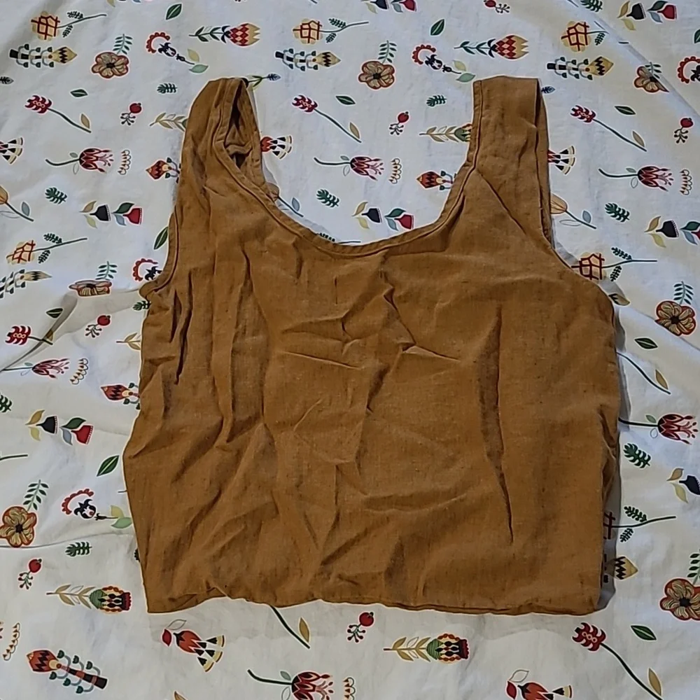 La Petite Alice linen tote bag ochre brown - Picture 2 of 4